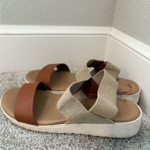 Tan and cream Kensie sandals